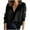 Black, variant on Honeeladyy Women Satin Socket V-Neck Solid-color Commute Long Sleeve Blouses Shirt Tops Early Autumn Women's Tops