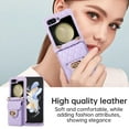 thumbnail image 5 of Crossbody Wallet Case for Samsung Z Flip 5, [6 Card Slots] Leather Purse Phone Case Luxury Buckle Closure Card Holder Shoulder Strap Handbag Case Women for Samsung Galaxy Z Flip 5, Purple, 5 of 9