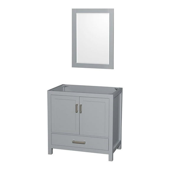Wyndham Collection Sheffield 35" No Sink Wood Single Bathroom Vanity in Gray