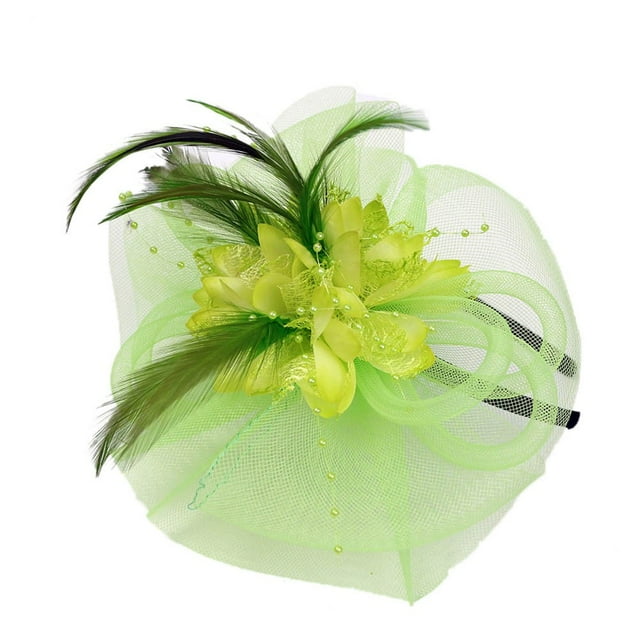 Kcodviy Women Wedding Mesh Hat Running Caps Fascinator Penny Ribbons and Men's Mesh Hats Feathers Party Muffins Trucker Hat Post Season Caps for Running