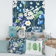 thumbnail image 2 of Designart ' Blue and White Spring Flowers On Dark Blue ' Traditional Canvas Wall Art Print, 2 of 4