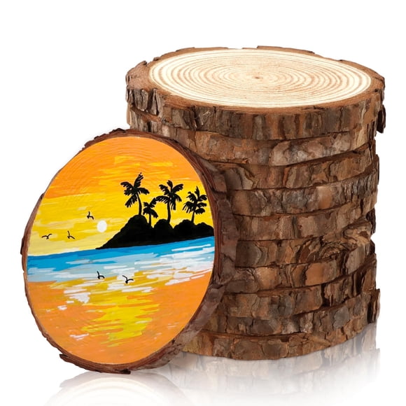 Láminas de madera FSWCCK sin acabado para manualidades navideñas, 10 unidades