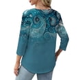 thumbnail image 6 of 3/4 Sleeve Blouses for Women,3/4 Length Sleeve Womens Tops Round Neck Cute Tunic Tops Basic Tees Blouses Loose Fit Pullover 2026 Spring Trendy, 6 of 7