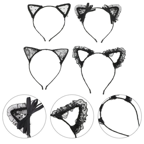 PBPBOX Headband for Women Comfortable Hair Hoops with Animal Ears 4pcs