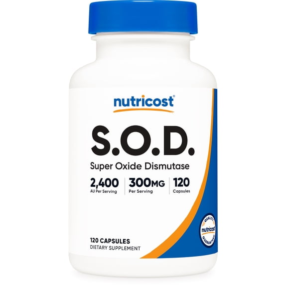 Nutricost S.O.D. Supplement 300mg (2,400 AU) Per Serving, 120 Capsules for 120 Servings Per Bottle - Superoxide Dismutase, Vegan, GMO-Free, Gluten-Free