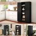 thumbnail image 5 of CQSXDA Versatile 61" Black Metal Pantry Cabinet with 4 Shelves and 110lb Capacity for Kitchen and Living Room Use, 5 of 17