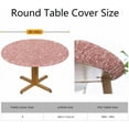 thumbnail image 2 of Rose Gold Glitter Round Tablecloth Pink Shiny Christmas Holidays Seasonal Valentine''s Day Fitted Table Cover Washable Tablecloths for Kitchen Dining Party 40-44 inch, 2 of 4