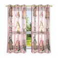 thumbnail image 6 of Yayeee Window Curtains Set of 2 for Living Room Light Filtering 63"x42", Green Christmas Houses, 6 of 7