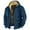 Navy, variant on Susanny Men's Winter Jacket Sherpa Fleece Lined Distressed Western Flannel Pockets Zip Up Denim Jacket Hooded Denim Aztec Cargo Military Drawstring Coat Brown 3XL