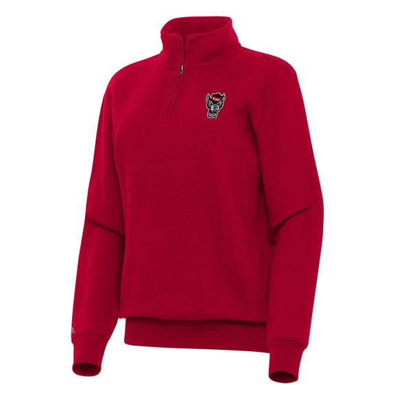 Women's Antigua Red NC State Wolfpack Victory Quarter-Zip Sweatshirt