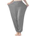 thumbnail image 1 of LUXUR Ladies Straight Leg Bottoms Tummy Control Sport Trousers Dark Gray 5XL, 1 of 2