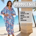 thumbnail image 7 of Xoenoiee Cherry Blossom Oil Painting Print Kaftan Dresses for Women Plus Size Lightweight Swimsuit Cover up Batwing Sleeve Mumu Dresses V-Neck Caftan Loungewear Beach Robe, 7 of 7