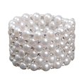 thumbnail image 2 of Pulsera elástica de perlas y diamantes de imitación para bodas, bailes, disfraces y concursos de belleza. 6 hileras, 2 of 9