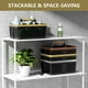 thumbnail image 4 of Organizador de baño de plástico Shower Caddy BYUNER para dormitorio, negro y dorado, 4 of 9