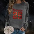 thumbnail image 4 of Fiaer Ladies Sweatshirts Christmas Sequin Letter Graphic Crew Neck Pullover Plus Size Long Sleeve Baggy Xmas Tops Grey L, 4 of 6