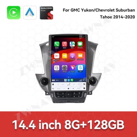 ZWNAV Tesla style Car Radio For 2014-2020 Chevrolet Suburban Tahoe GMC Yukon 14.4 Inch Wireless Carplay GPS Navigation Multimedia Player