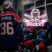 UPONRAY Hockey Custom Neon Signs, Usb Powered with Adjustable Brightness Wall Decor for Gifts, Pink, 20 inch