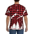 thumbnail image 3 of Vsdgher Christmas Tree Buffalo Plaid Print Men's Dry Fit Mesh Athletic Shirts Moisture Wicking Tennis T-Shirt Tops, 3 of 9