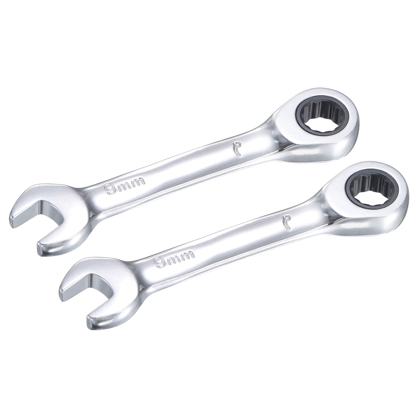 Uxcell 9mm Stubby Ratcheting Combination Wrench Metric 72