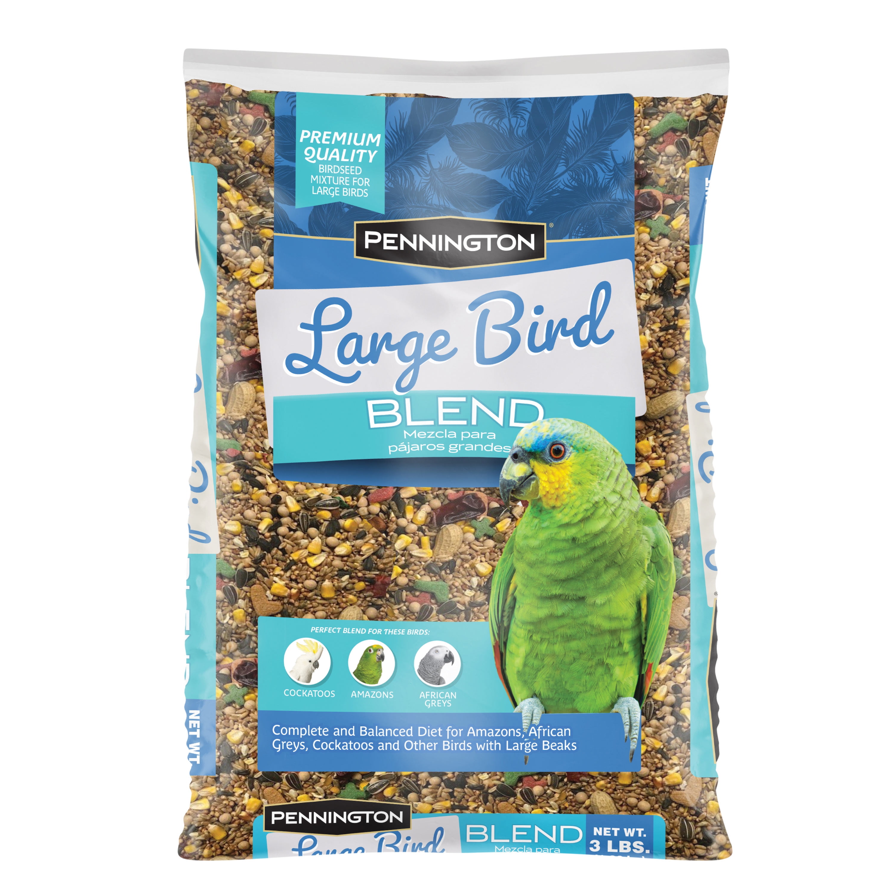 Pennington Large Bird Blend Bird Food for Cockatoos; 3 lb. Bag