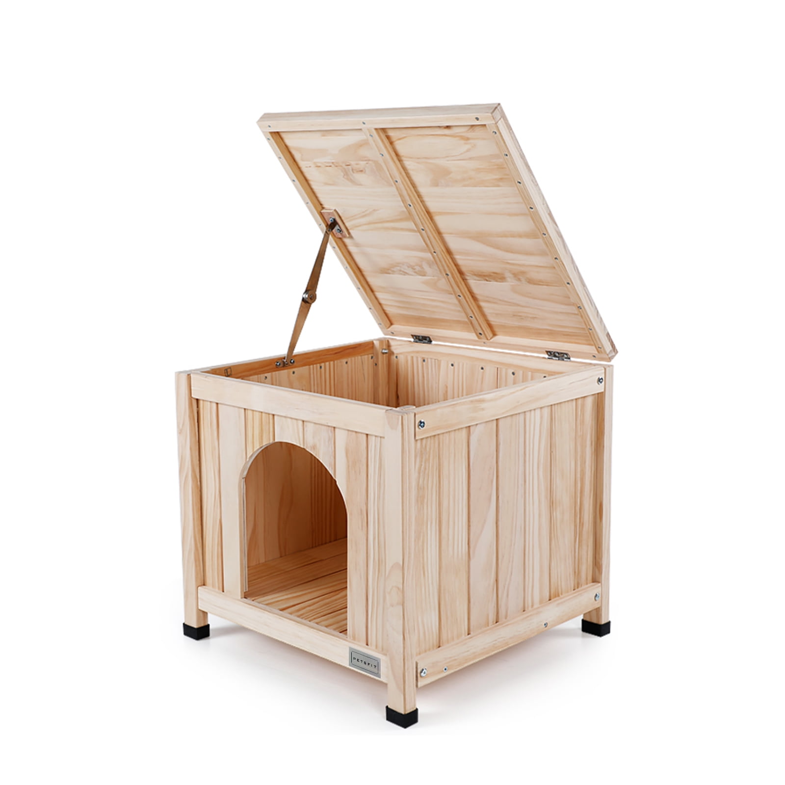 Petsfit Dog House, Indoor Dog Wooden House with Elevated and Ventilate Floor for Small Dogs and Cats