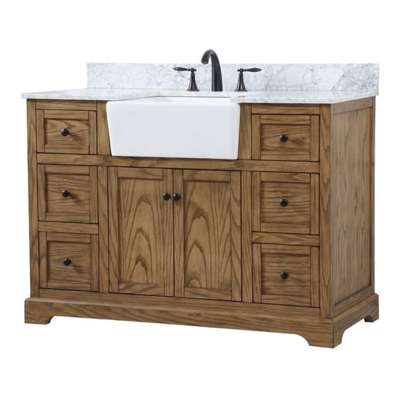 Elegant Decor Franklin 48" Aluminum MDF Single Bathroom Vanity in Driftwood