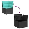 thumbnail image 6 of vidaXL 5 Piece Patio Sofa Set with Cushions Black Poly Rattan, 6 of 6