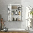 thumbnail image 5 of Gymax Bathroom Wall Medicine Cabinet Wall Mounted Storage Organizer w/ Mirror Door, 5 of 10