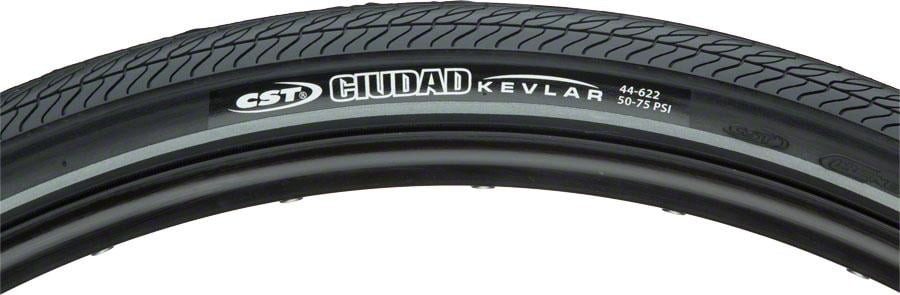 CST Ciudad C1720 Tire, 700 x 42c, Single Compound, 60tpi, Wire Bead, Aramid Puncture Protection: Black