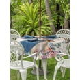 thumbnail image 2 of Outdoor Tablecloth with Umbrella Hole and Zipper, Bunny Easter Round Table Cloth 60 Inch Waterproof Tablecloth, Spring Floral Eggs Rabbits Rustic Picnic Table Cover for Patio Camping, 2 of 7