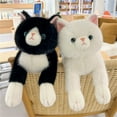 thumbnail image 5 of White Orange Cat Simulation Plush Toy, Chubby Feline Design - Soft Plushy Material, Realistic Cat Shape, Comforting Cuddle Companion - Gift for Boys and Girls, Bedroom Decor, Cuddling Accessory, 5 of 6