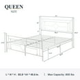 Allewie Queen Size Metal Platform Bed Frame with Victorian Vintage Headboard and Footboard