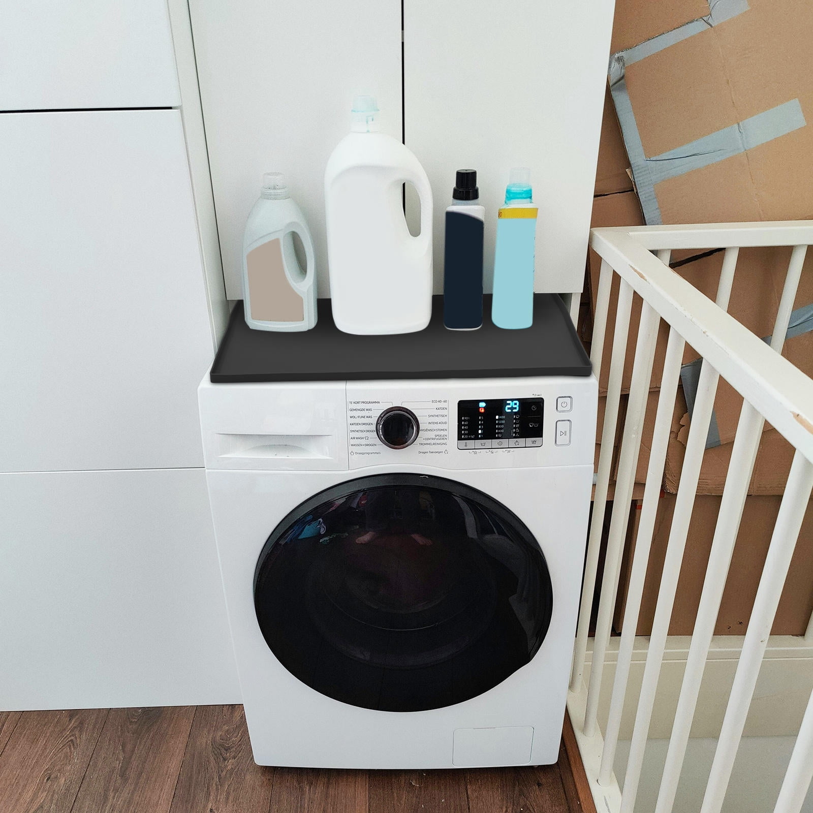 ETHZZLE Black Silicone Washer and Dryer Top Cover Mat with Wear Resistant Texture
