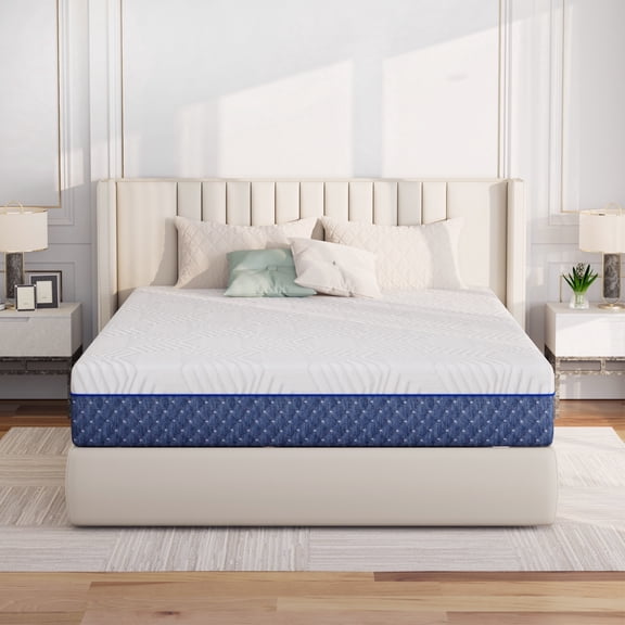 TechForma 12" Queen Gel Memory Foam Mattress, 12 inch Bed in a Box, Firm Support for Back Pain Relief, Cooling Gel Infused, Motion Isolating, CertiPUR-US Certified