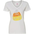 thumbnail image 3 of Inktastic Halloween No Such Thing As Too Much Candy Corn Women's V-Neck T-Shirt, 3 of 5