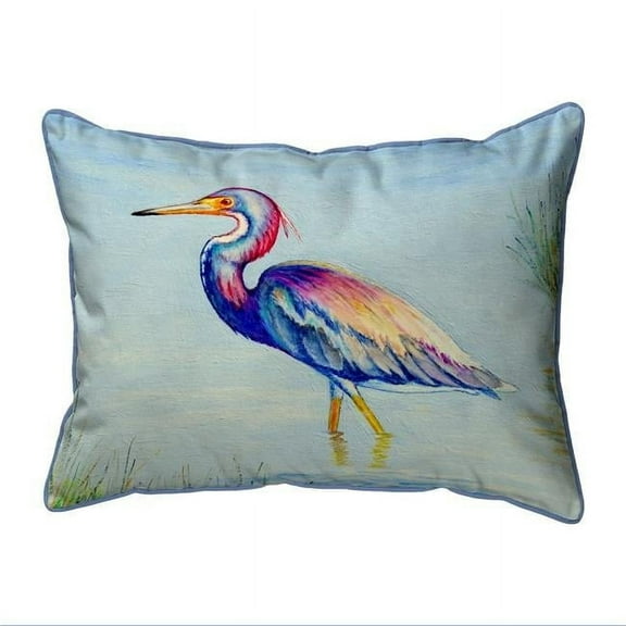 Betsy Drake SN756 11 x 14 in. Tri-Colored Heron Small Indoor & Outdoor Pillow