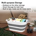 thumbnail image 5 of 40L (10.8 gallon) Collapsible Plastic Laundry Basket-Foldable Pop Up Storage Container/Organizer-Portable Washing Tub-Space Saving Hamper (Rectangular, Gray), 5 of 8