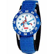 Spider-Man Boys' Stainless Steel Watch, Blue Strap