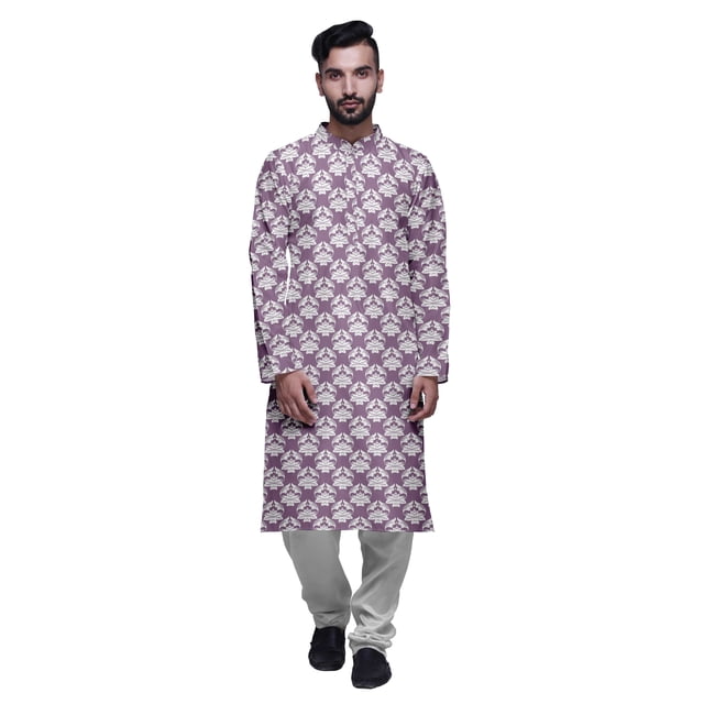 Atasi Kurta Pyjama de Designer pour Hommes Ensemble Kurta Droit Imprimé Vêtements d'Été