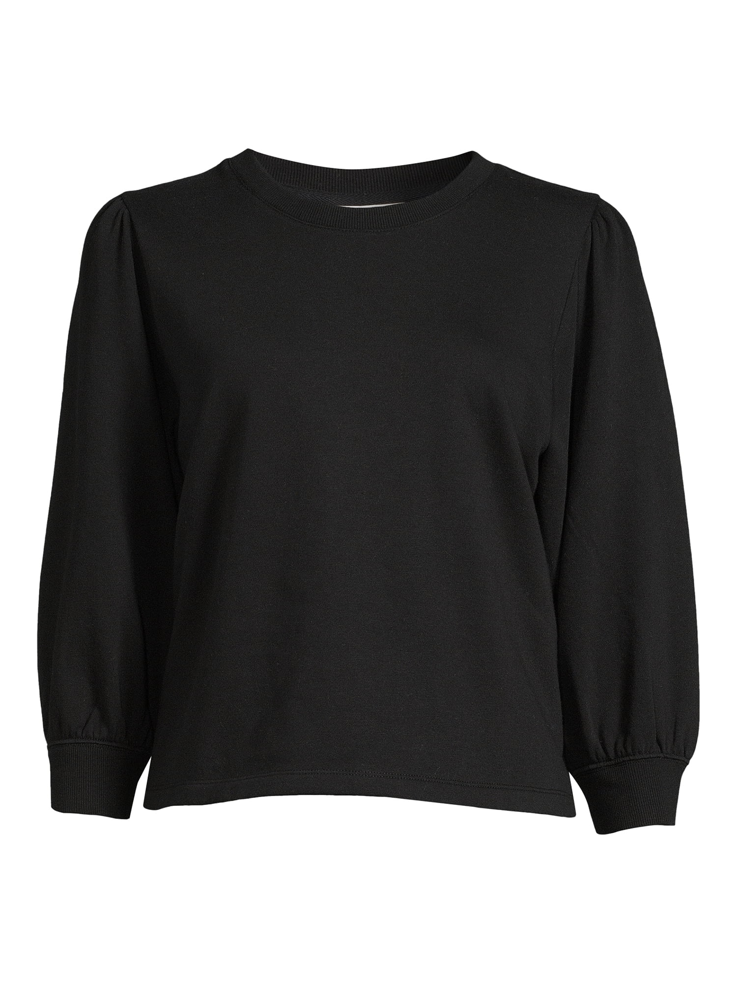 Time and Tru Women's Puff Sleeve Sweatshirt