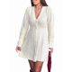 thumbnail image 3 of Vestido Mini de Punto con Cuello en V, Larga y Botones para Mujer S, 3 of 10