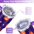 thumbnail image 5 of Happy Halloween Ghost Mug with Handle and Straws 40 oz Vacuum Insulated Halloween Travel Mug Birthday Present for Men Dad Son Husband Gifts for Him/Her Coffee Mugs, 5 of 7