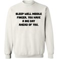 thumbnail image 2 of OXI Crewneck Sweatshirt - Sleep Well Middle Finger, Basic Casual Sweatshirts for Men's and Women Fleece Sweatshirt Long Sleeve - White 2X-Large, 2 of 2