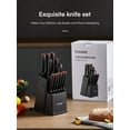 thumbnail image 6 of FOHERE 13 Pieces Knife Set with Block, Stainless Steel Knive Sets for Kitchen with Built-in Sharpener Sharp Granite Kitchen Knife Block Set with Anti-slip Handle Rust Resistant, Black, 6 of 9