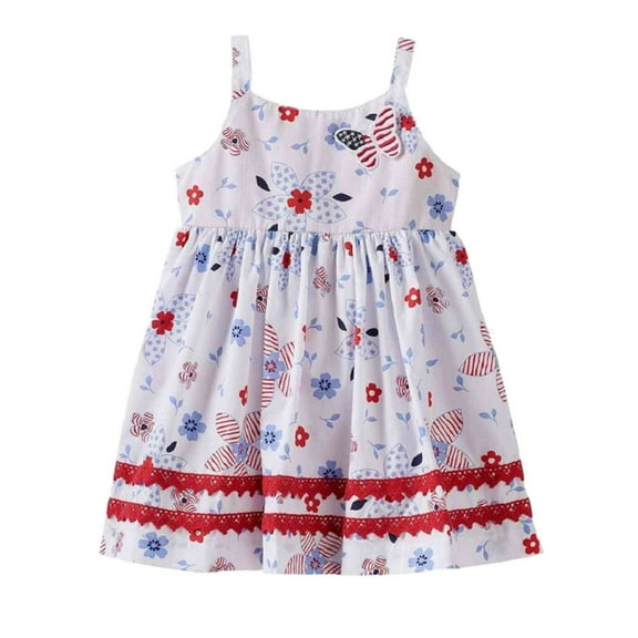 Heartworks Infant & Toddler Girls Patriotic Butterfly Dress Floral Sundress 18m