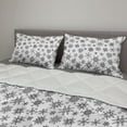 thumbnail image 2 of Snowflake Comforter & Sham Bedding Set, Line Art Design Snowflake Pattern Geometric Arrangement with Circles Hexagons, 3 pcs Duvet Set Microfiber Filling Quilt, 5 Sizes, Black White, by Ambesonne, 2 of 4