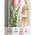 thumbnail image 6 of Easter Bunny Sheer Curtains 84 Inch Length 2 Panels Set Window Treatments, Pink Tulip Flowers Spring Leaves Rustic Botanical Rod Pocket Semi Curtains for Living Room/Bedroom/Kitchen, 104"W x 84"L, 6 of 7