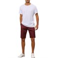 thumbnail image 2 of Lars Amadeus Plaid Shorts for Men's Father's Day Gift Flat Front Houndstooth Print Chino Shorts, 2 of 5