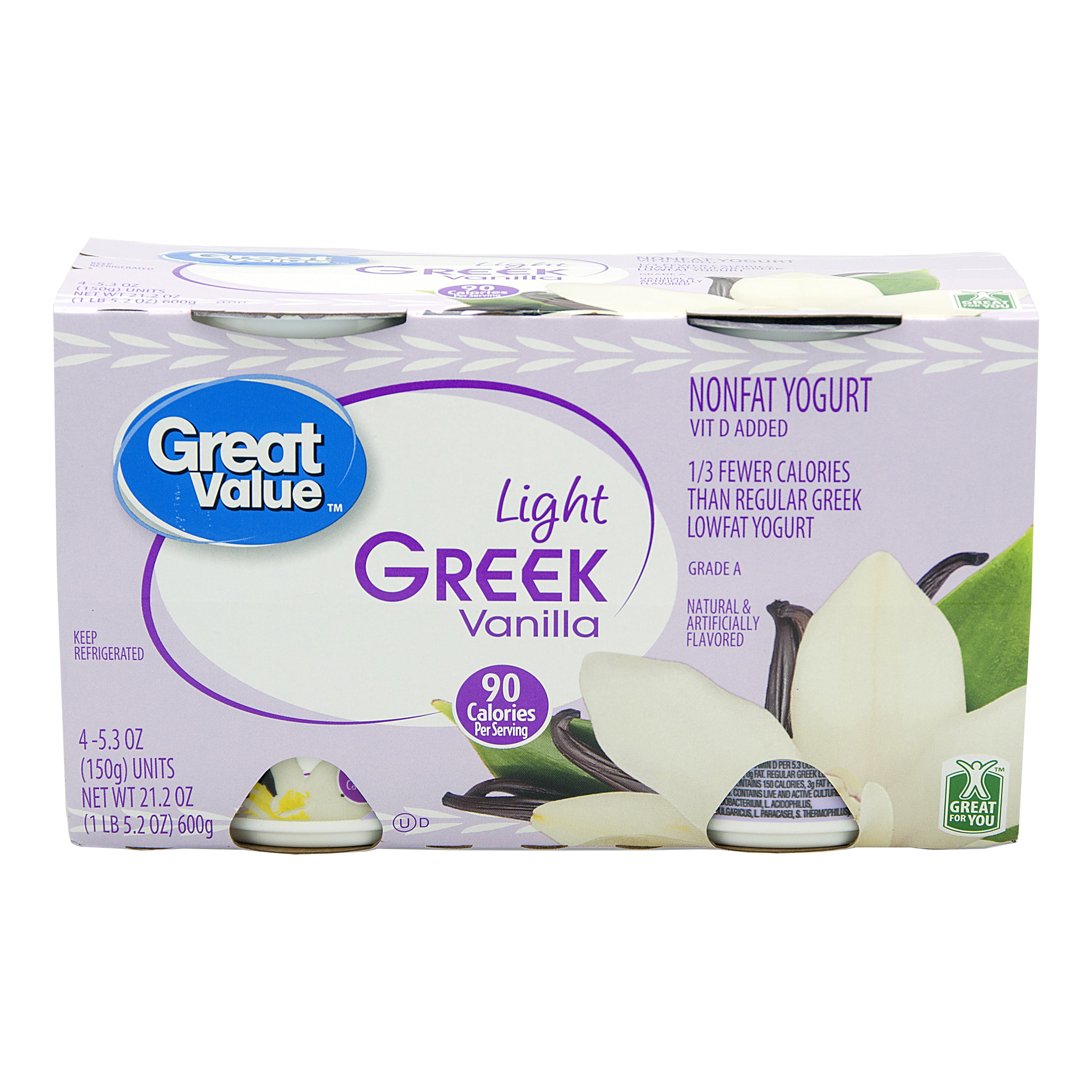Great Value Light Greek Nonfat Yogurt Nutrition Facts ...