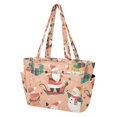 thumbnail image 2 of FORMRS Tote Bag for Women Quilted Large Capacity Travel Work Carry On Shoulder Handbag, Pink Christmas Santa, 2 of 7